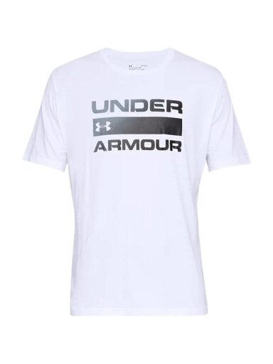 „Under Armour“ vyrų komandos numeris Žodinis ženklas SS marškiniai balti 1329582 100