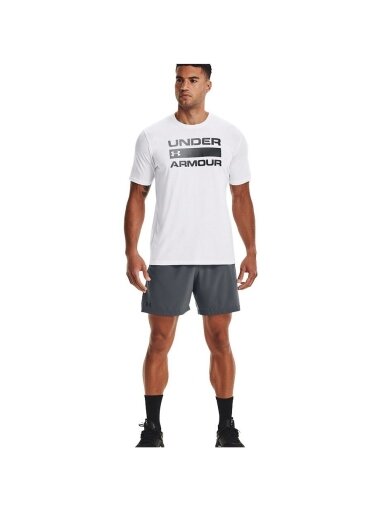 „Under Armour“ vyrų komandos numeris Žodinis ženklas SS marškiniai balti 1329582 100