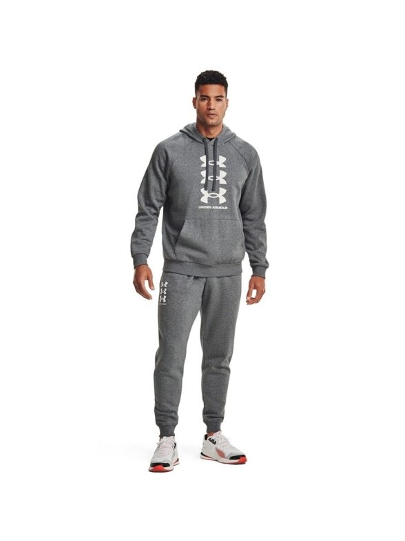 Under Armour Rival Fleece 3Logo Jogger vyriškos kelnės, tamsiai pilkos 1357131 012 5 Under Armour Rival Fleece 3Logo Jogger vyriškos kelnės, tamsiai pilkos 1357131 012 5