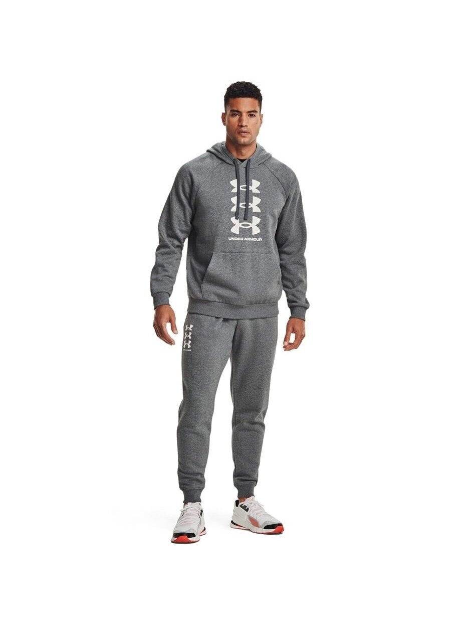 Under Armour Rival Fleece 3Logo Jogger vyriškos kelnės, tamsiai pilkos 1357131 012 5 Under Armour Rival Fleece 3Logo Jogger vyriškos kelnės, tamsiai pilkos 1357131 012 5