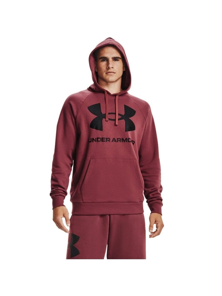 Under Armour Rival Fleece Big Logo HD vyriškas džemperis bordo spalvos 1357093 652 3