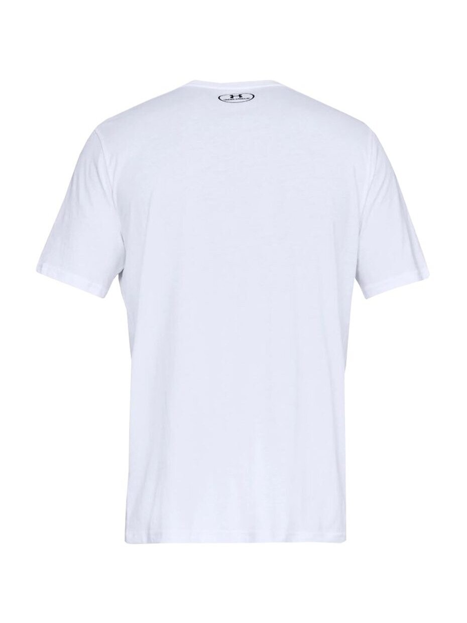 Under Armour Sportstyle Left Chest SS vyriški marškinėliai balti 1326799 100 2