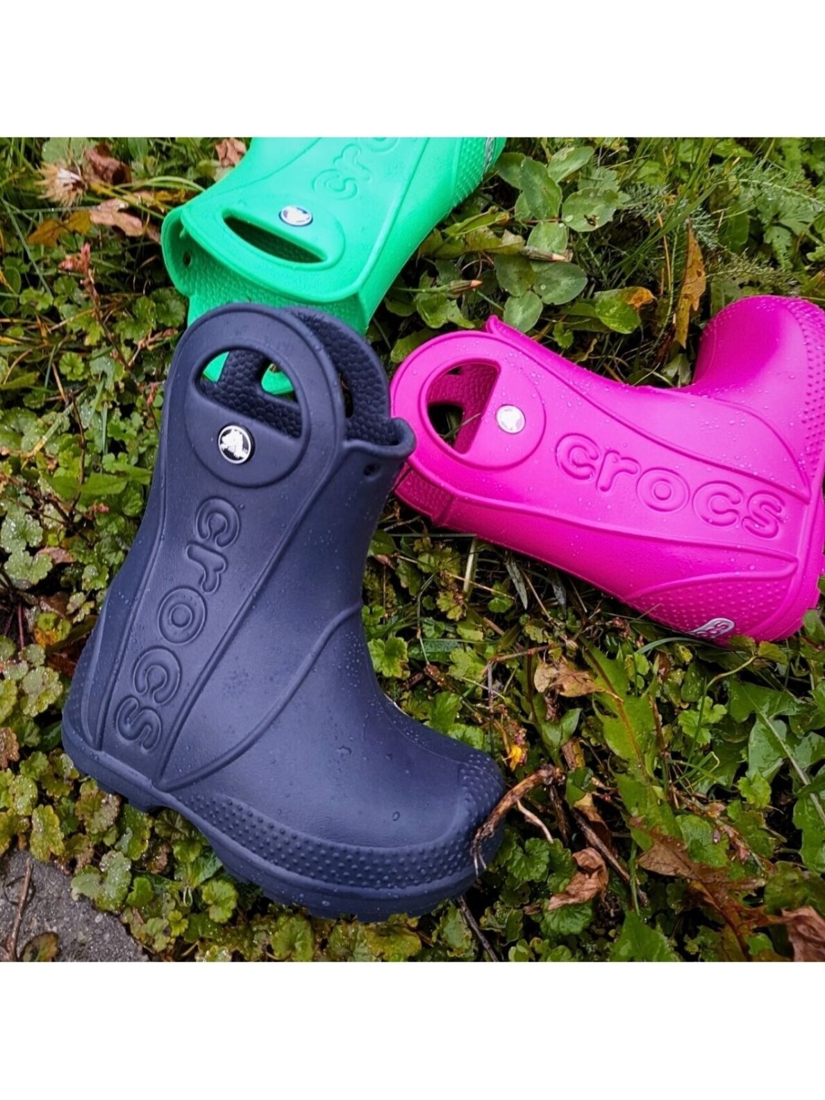 Vaikiški Wellington batai Crocs rožiniai 12803 6X0 4 Vaikiški Wellington batai Crocs rožiniai 12803 6X0 4