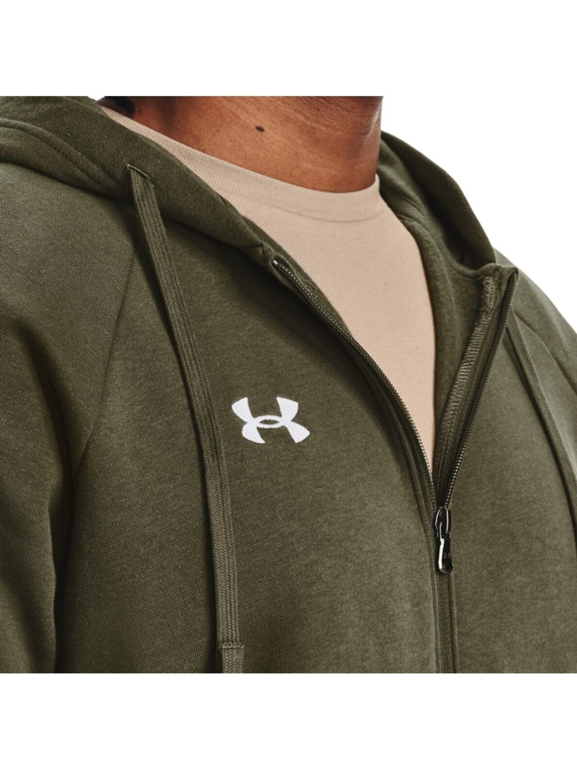 Vyriški džemperiai Under Armour Rival Fleece FZ Hoodie chaki 1379767 390 5 Vyriški džemperiai Under Armour Rival Fleece FZ Hoodie chaki 1379767 390 5
