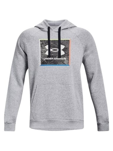 Vyriški apatiniai šarvai UA Rival Flc Graphic Hoodie pilka 1370349 011