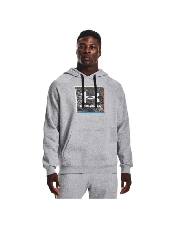 Vyriški apatiniai šarvai UA Rival Flc Graphic Hoodie pilka 1370349 011 2