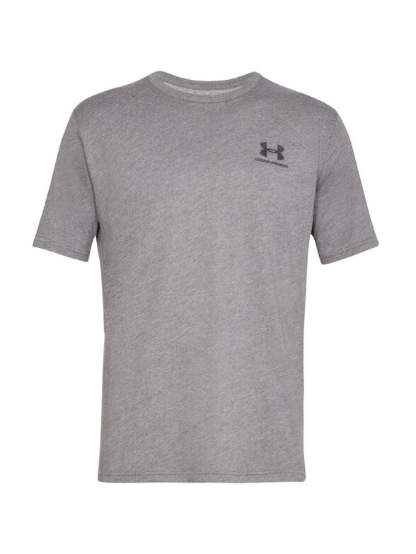 Vyriški marškinėliai trumpomis rankovėmis Under Armour Sportstyle kairėje krūtinėje SS pilka melanžinė 1326799 036 1 Vyriški marškinėliai trumpomis rankovėmis Under Armour Sportstyle kairėje krūtinėje SS pilka melanžinė 1326799 036 1