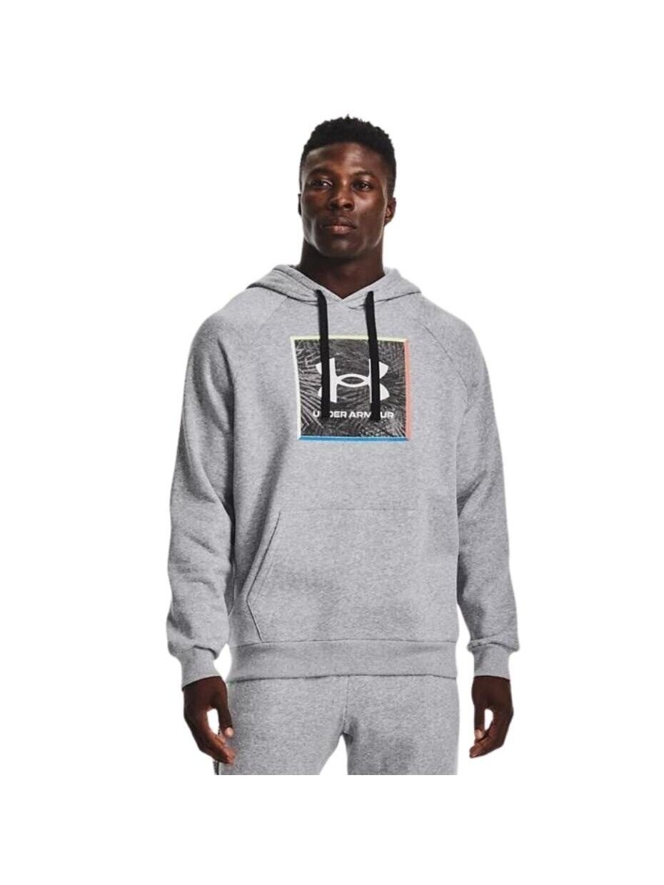 Vyriški apatiniai šarvai UA Rival Flc Graphic Hoodie pilka 1370349 011 2