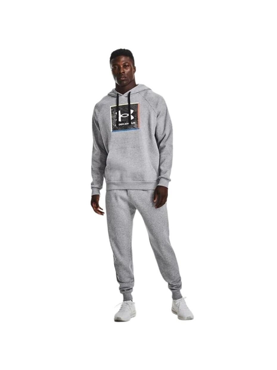Vyriški apatiniai šarvai UA Rival Flc Graphic Hoodie pilka 1370349 011 4