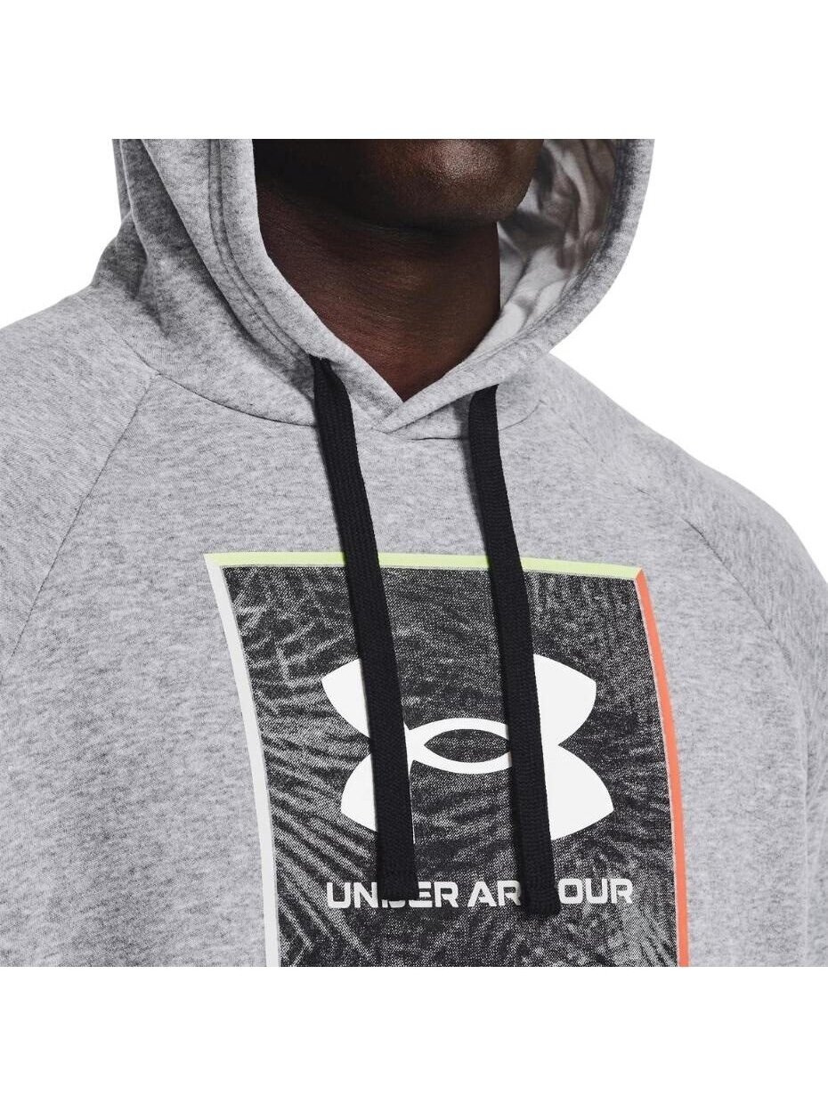 Vyriški apatiniai šarvai UA Rival Flc Graphic Hoodie pilka 1370349 011 5