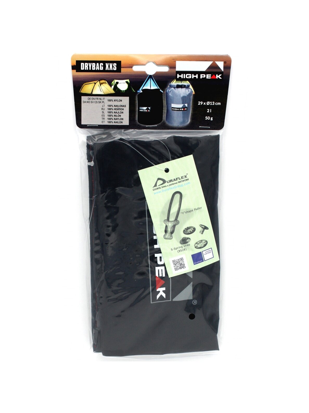 High Peak Drybag 1L XXS juodas 32057 1