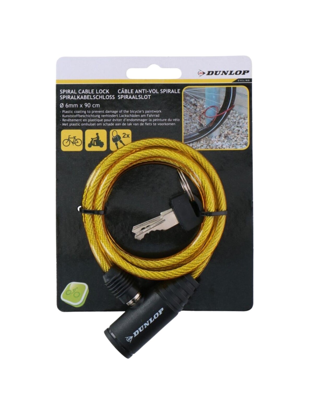 Zapięcie rowerowe Dunlop 0,6x90 cm żółte 2082585 1