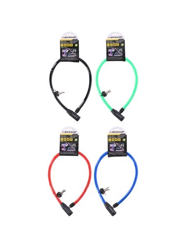 Zapięcie rowerowe Dunlop cable lock 4mm 65 cm 4ass 29252 Zapięcie rowerowe Dunlop cable lock 4mm 65 cm 4ass 29252