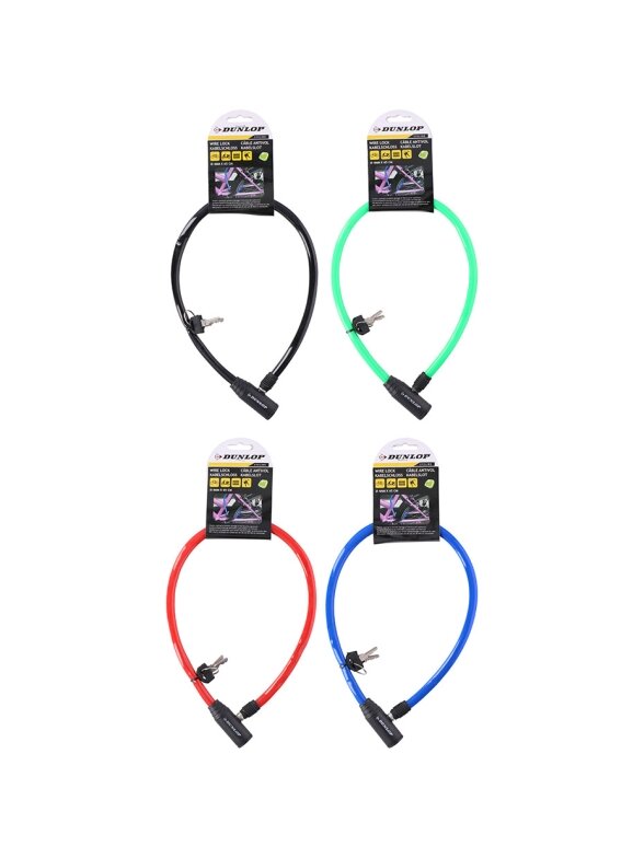 Zapięcie rowerowe Dunlop cable lock 4mm 65 cm 4ass 29252
