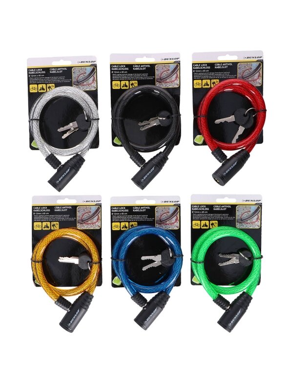 Zapięcie rowerowe Dunlop cable lock D12mm 65 cm ST 6ass  2082646 1