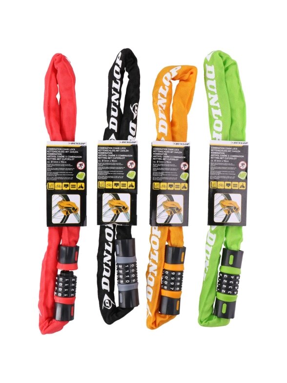 Zapięcie rowerowe Dunlop Chain Lock numbers ST 4ass 07559 1 Zapięcie rowerowe Dunlop Chain Lock numbers ST 4ass 07559 1