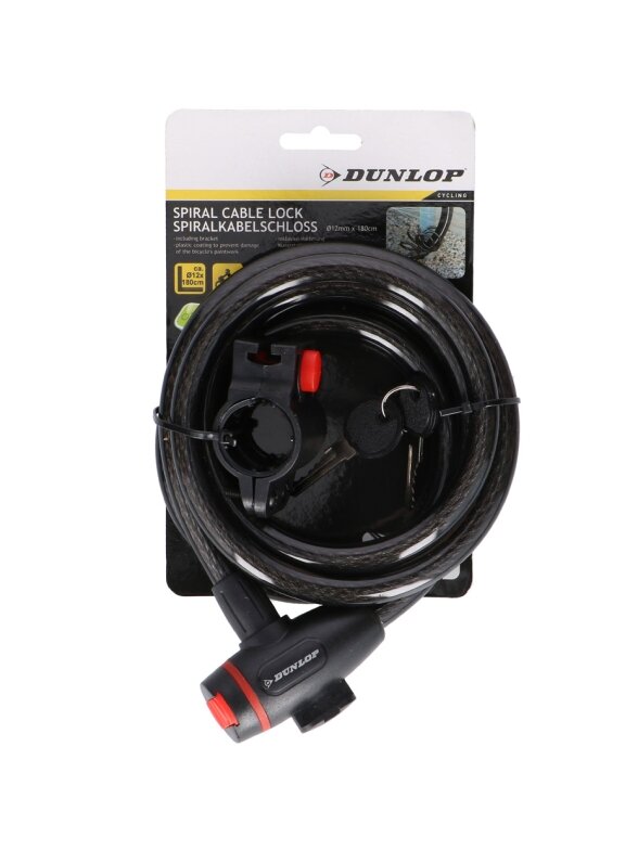 Zapięcie rowerowe Dunlop spiral cable lock 12 mm ST 56376 Zapięcie rowerowe Dunlop spiral cable lock 12 mm ST 56376