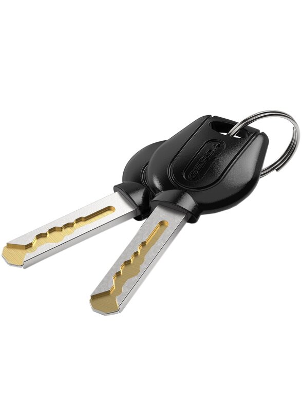Zapięcie rowerowe Gerda linka , korpus okrągły, osłona klucza czarne Flex 1200/8V  1