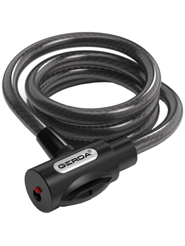 Zapięcie rowerowe Gerda linka , korpus okrągły, osłona klucza czarne Flex 1200/8V Zapięcie rowerowe Gerda linka , korpus okrągły, osłona klucza czarne Flex 1200/8V
