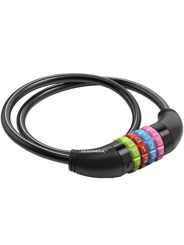Zapięcie rowerowe Gerda szyfrowane, pętla mix kolorów Flex 650/8C 3