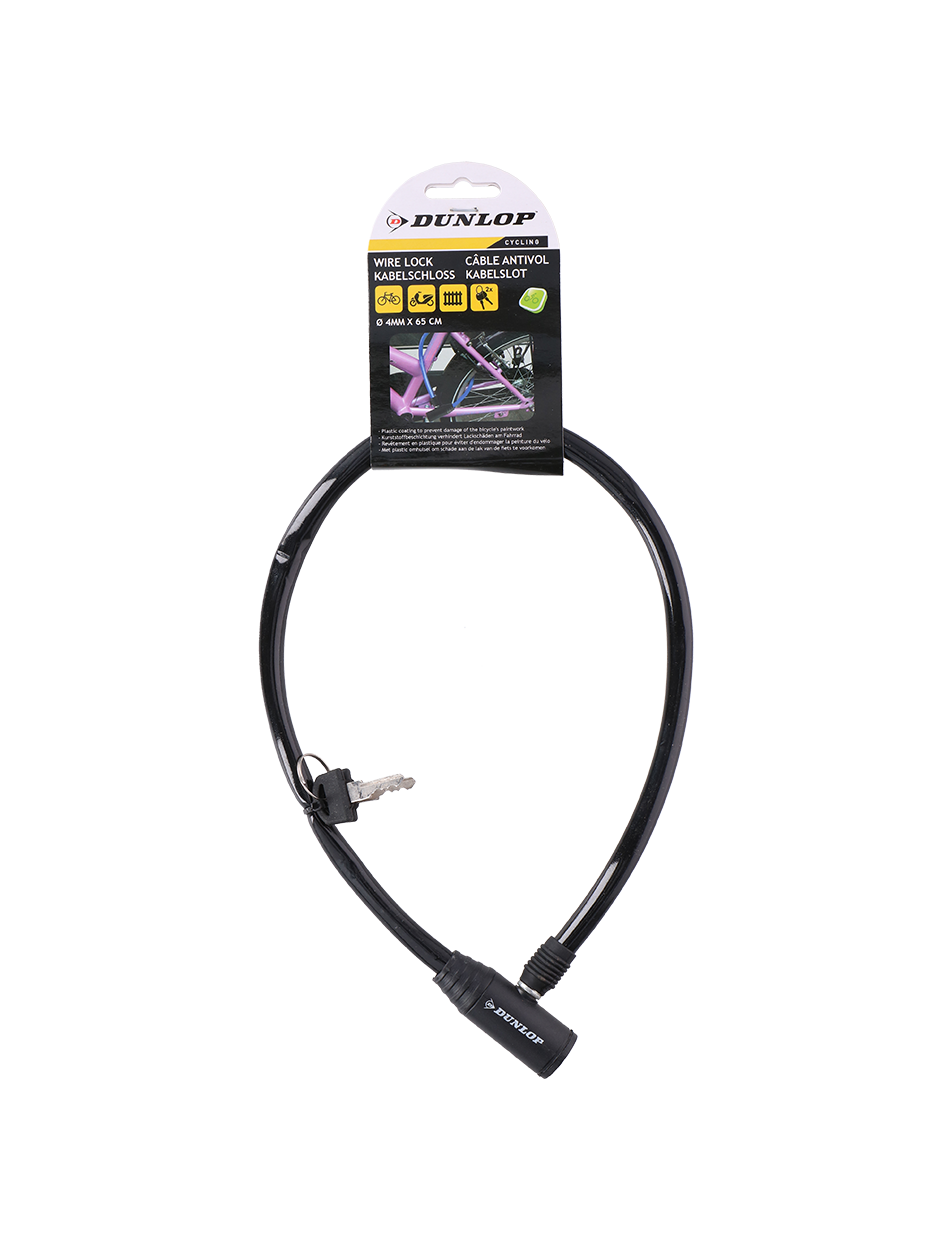 Zapięcie rowerowe Dunlop cable lock 4mm 65 cm 4ass 29252 1 Zapięcie rowerowe Dunlop cable lock 4mm 65 cm 4ass 29252 1