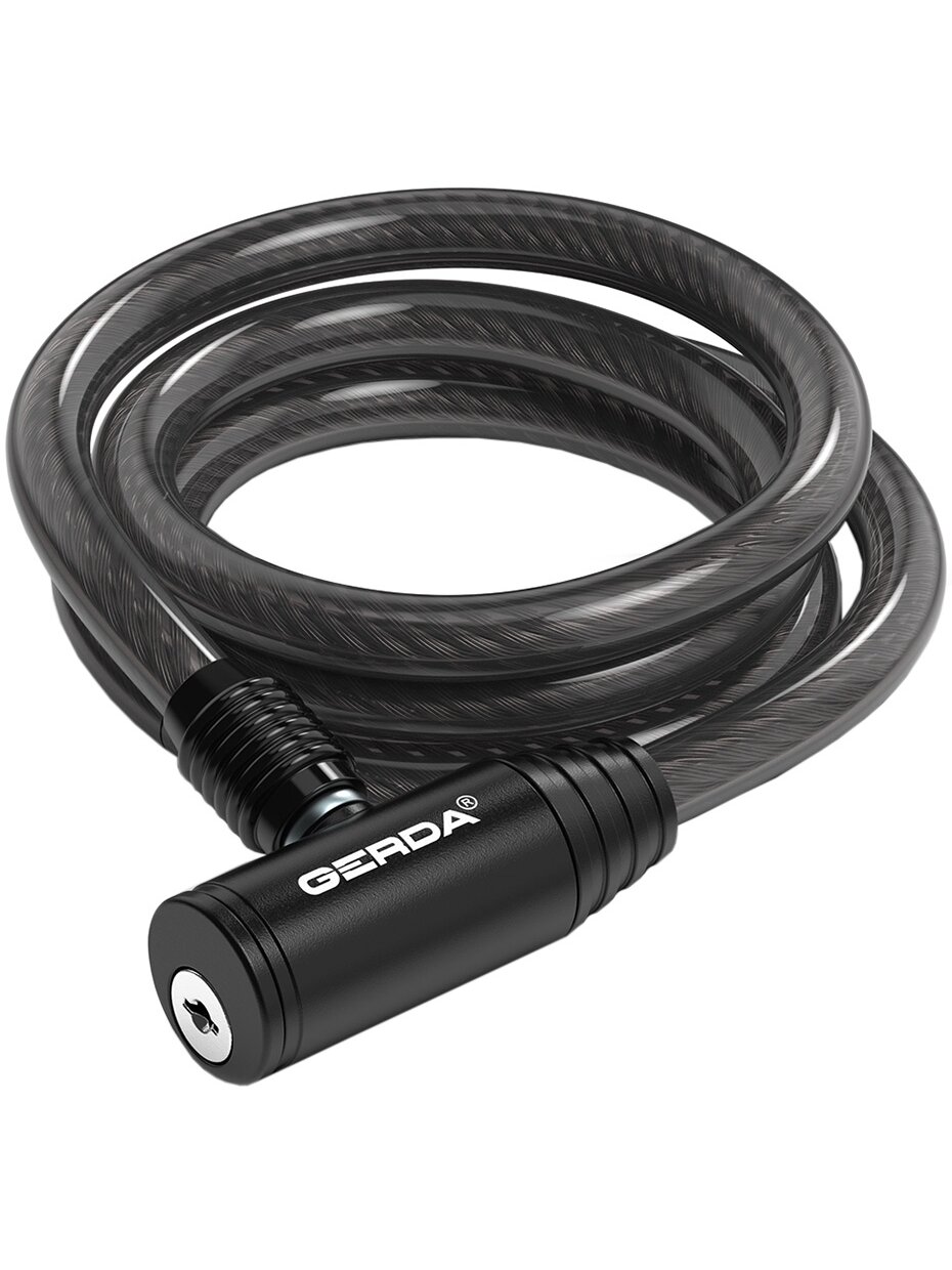 Zapięcie rowerowe Gerda linka, korpus okrągły, czarne Flex 1000/8K