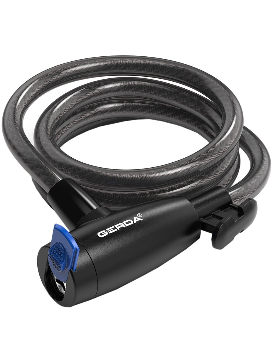 Zapięcie rowerowe Gerda linka, korpus okrągły, osłona klucza czarna Flex 1500/10T Zapięcie rowerowe Gerda linka, korpus okrągły, osłona klucza czarna Flex 1500/10T
