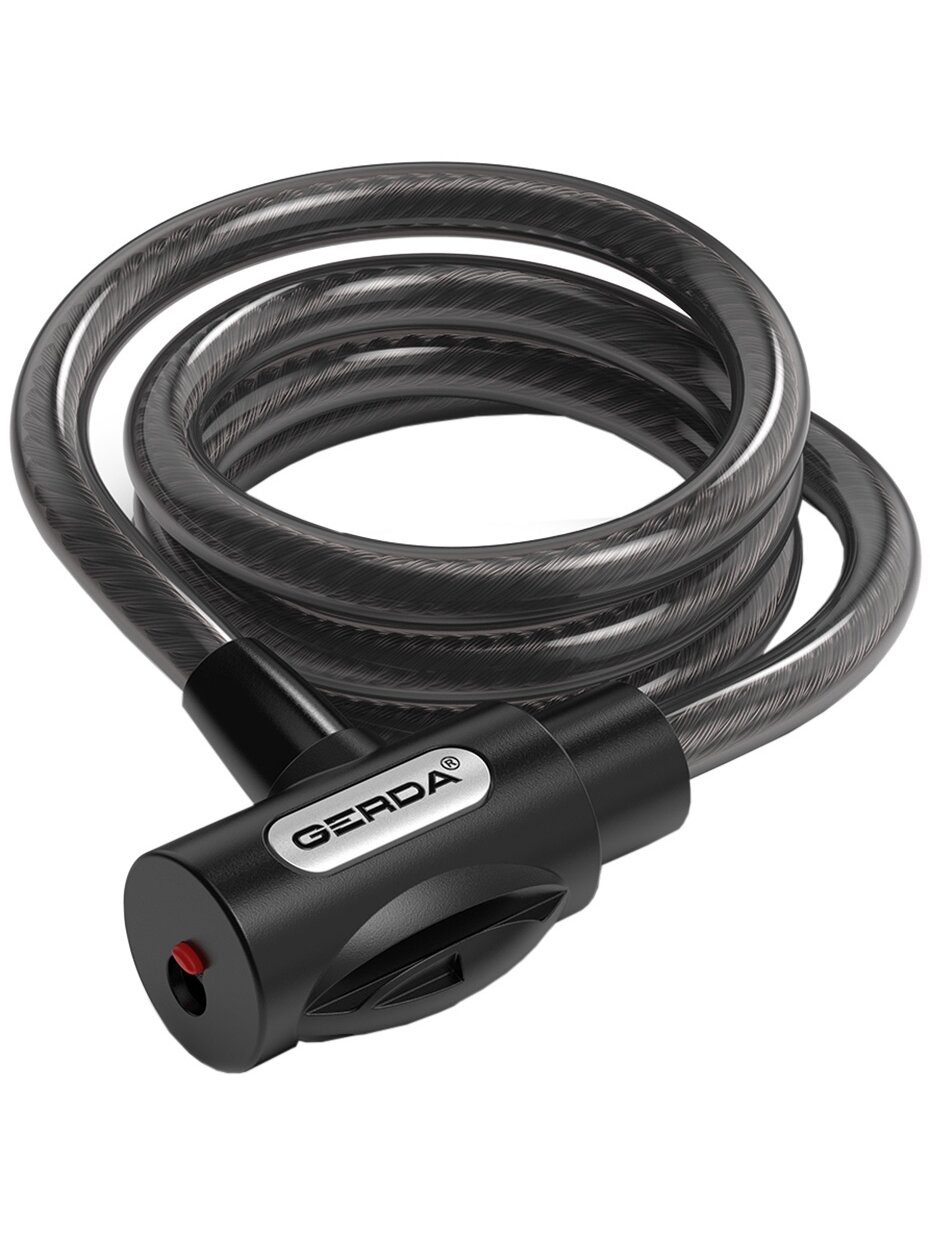 Zapięcie rowerowe Gerda linka , korpus okrągły, osłona klucza czarne Flex 1200/8V Zapięcie rowerowe Gerda linka , korpus okrągły, osłona klucza czarne Flex 1200/8V