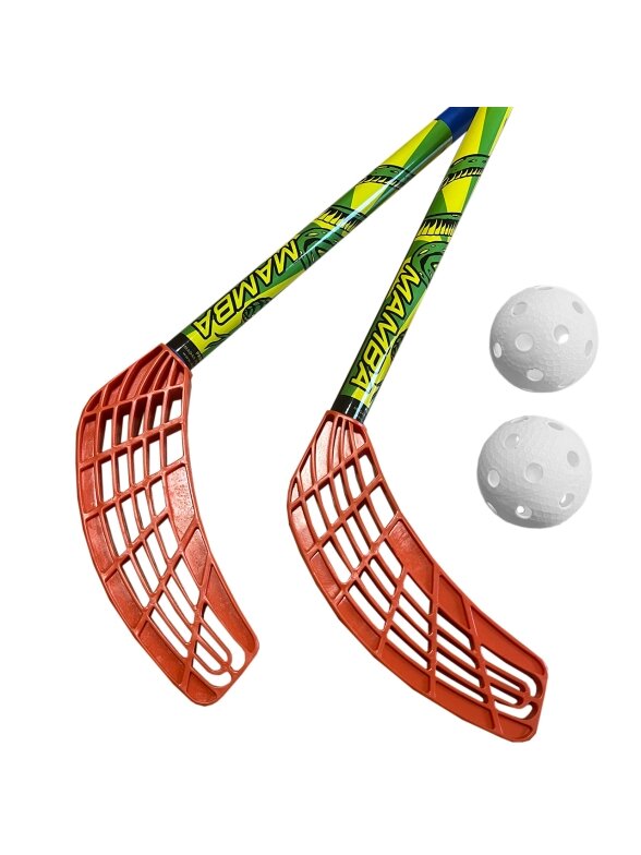 Azetx Mamba Junior grindų riedulio rinkinys, 2 tiesios HDPE lazdos be apvyniojimo, 62 cm + 2 Optimus kamuoliukai 1 Azetx Mamba Junior grindų riedulio rinkinys, 2 tiesios HDPE lazdos be apvyniojimo, 62 cm + 2 Optimus kamuoliukai 1