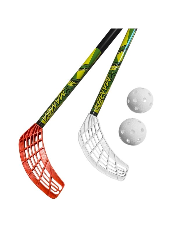 Azetx Mamba Junior grindų riedulio rinkinys, 2 tiesios HDPE lazdos be apvyniojimo, 87 cm + 2 Optimus kamuoliukai 1 Azetx Mamba Junior grindų riedulio rinkinys, 2 tiesios HDPE lazdos be apvyniojimo, 87 cm + 2 Optimus kamuoliukai 1