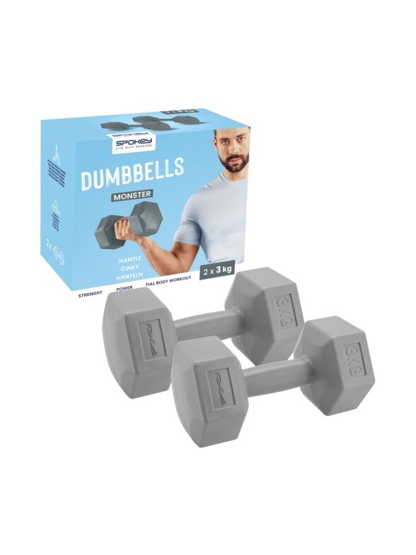 Spokey Monster hantelių komplektas 2x3 kg pilka 3
